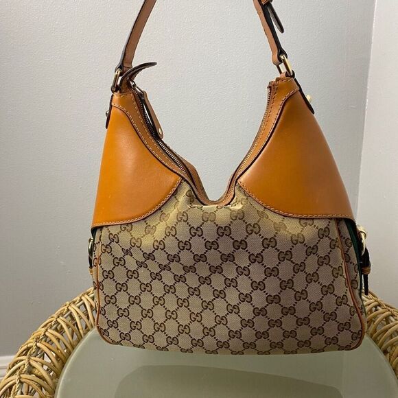 Gucci Canvas Web Horsebit Sherry Line GG Hobo Bag - Picture 7 of 16